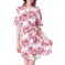 Floral Kimono Robe for Women Short Sleeve V Neck Belted Satin Bridal Sleepwear